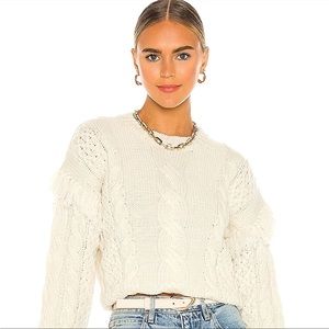 Cupcakes and cashmere Solstice Sweater in Birch White